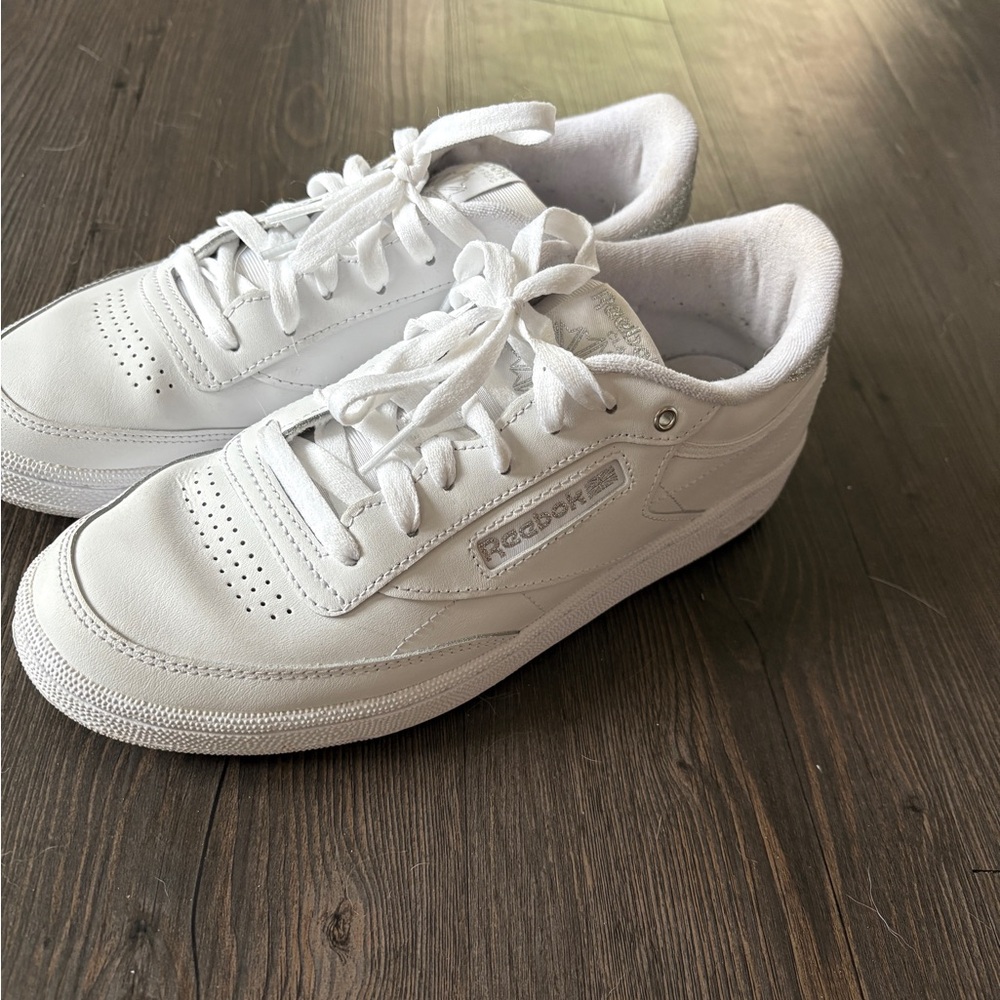 Women’s Reebok Club C Sneakers - sparkly silver